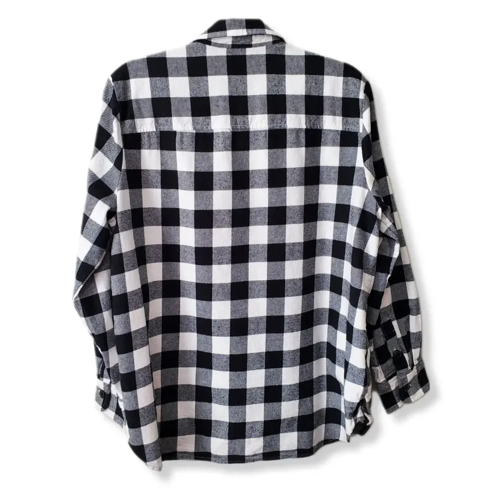 J Crew Women Plaid Flannel Shacket Shirt Jacket M LumberJane Cabin Gorp Outdoors